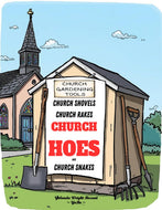 Y26 - CHURCH GARDENING TOOLS: Church Shovels, Church Rakes, Church Hoes and Church Snakes